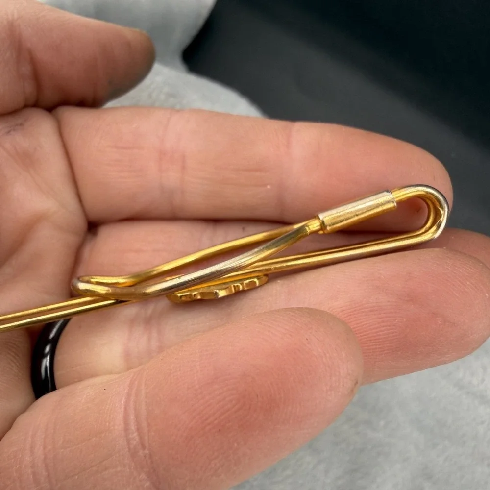 Vintage Tie Bar Gold Tone Religious Anchor Sacred Heart‎ Cross Dad Gift